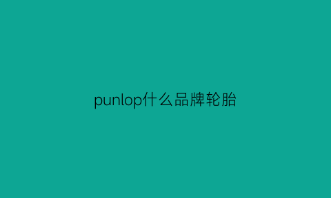 punlop什么品牌轮胎