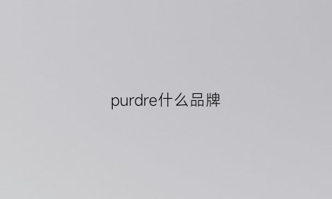 purdre什么品牌(puridea是什么牌子)