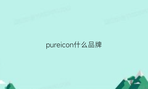 pureicon什么品牌