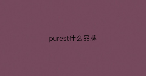 purest什么品牌(pureness什么牌子)