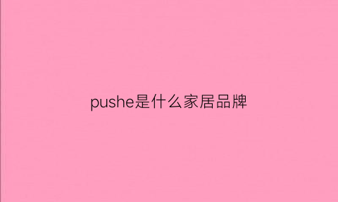 pushe是什么家居品牌(paksnwi是什么牌子家具)