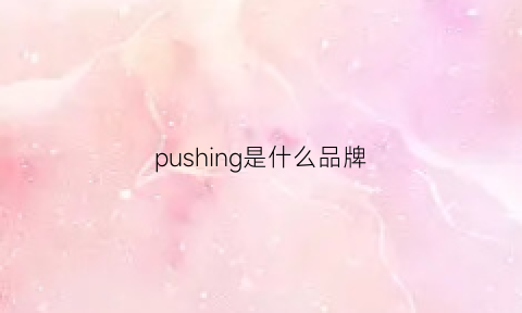 pushing是什么品牌(pushing是什么意思中文)