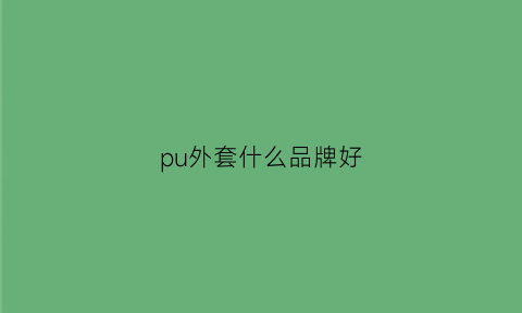 pu外套什么品牌好