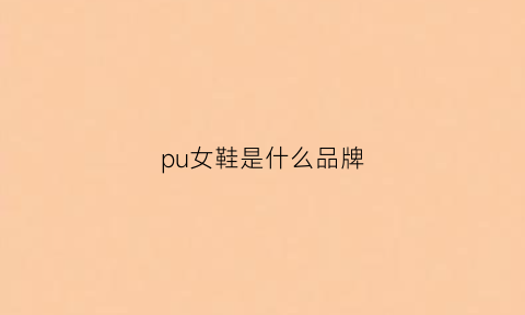 pu女鞋是什么品牌(pu女鞋是什么品牌的鞋)