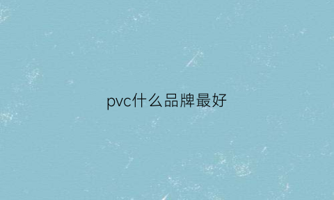 pvc什么品牌最好