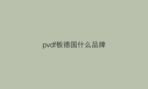 pvdf板德国什么品牌(德国pvc)