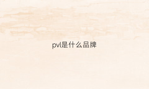 pvl是什么品牌(pv是什么产品)