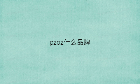 pzoz什么品牌