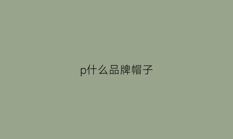 p什么品牌帽子