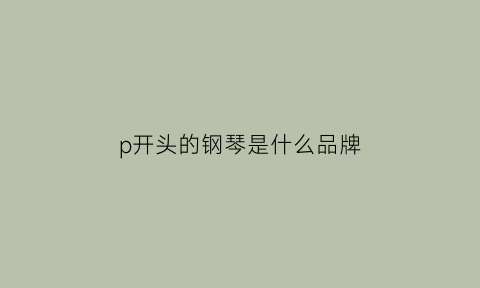 p开头的钢琴是什么品牌(p开头的钢琴是什么品牌的)