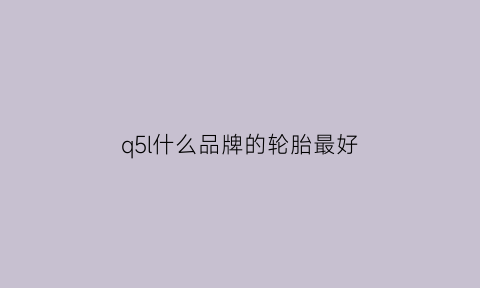 q5l什么品牌的轮胎最好