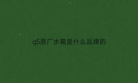 q5原厂水箱是什么品牌的(q5l水箱是哪个)