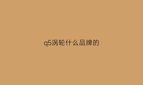 q5涡轮什么品牌的