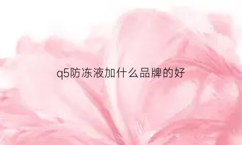 q5防冻液加什么品牌的好