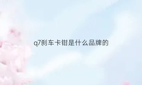 q7刹车卡钳是什么品牌的(新款奥迪q7卡钳多少活塞)