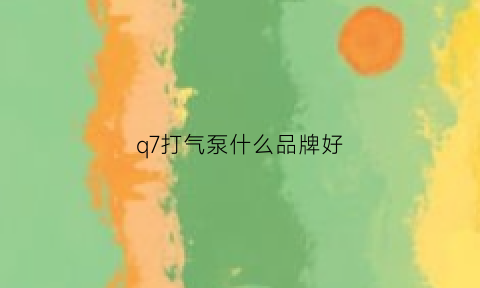 q7打气泵什么品牌好(q7更换打气泵需要匹配吗)