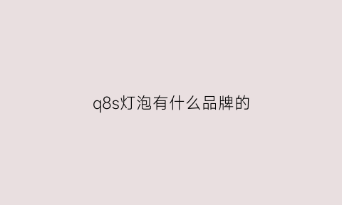 q8s灯泡有什么品牌的