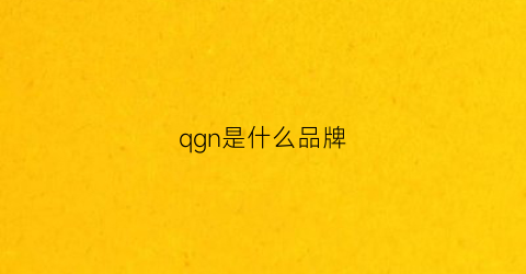 qgn是什么品牌(qwnh是什么牌子)