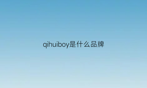 qihuiboy是什么品牌(boy是哪个品牌旗下的)