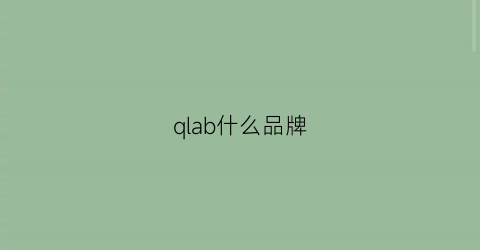 qlab什么品牌(qblang是什么品牌)