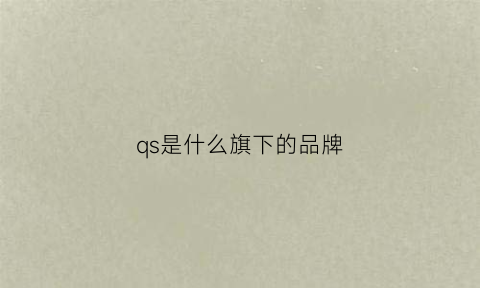 qs是什么旗下的品牌(qs是商标吗)