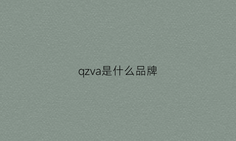 qzva是什么品牌(qgvsi是什么品牌)