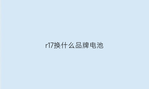 r17换什么品牌电池(r17换什么品牌电池好)