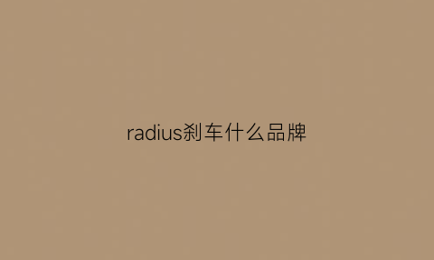 radius刹车什么品牌