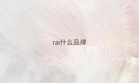 rai什么品牌(raizo是哪国的牌子)