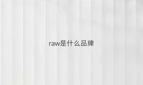 raw是什么品牌(raw是什么品牌服装)