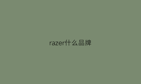 razer什么品牌(razer1)