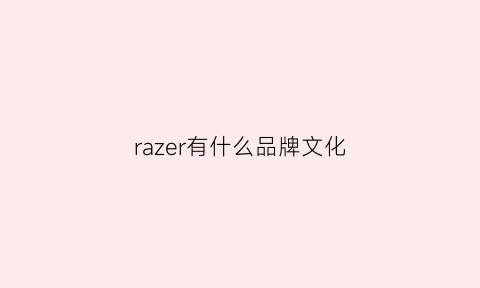 razer有什么品牌文化(razer什么牌子)