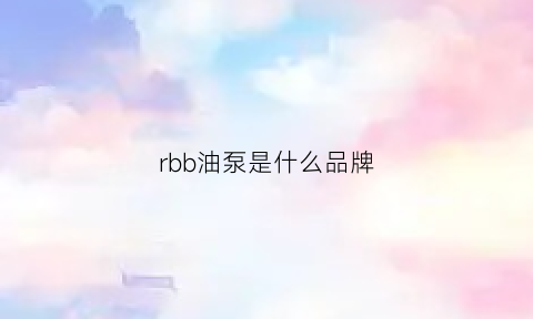 rbb油泵是什么品牌(rb1汽油泵)