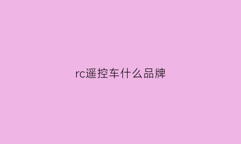 rc遥控车什么品牌(rc遥控车什么品牌好用)