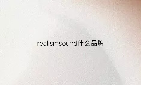 realismsound什么品牌