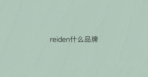 reiden什么品牌(refined什么牌子)