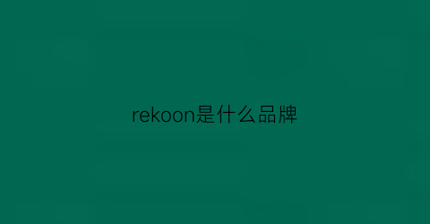 rekoon是什么品牌(reunion是什么牌子)