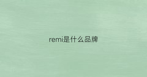 remi是什么品牌(remer是什么牌子)