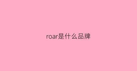 roar是什么品牌(rosdakar是什么品牌)