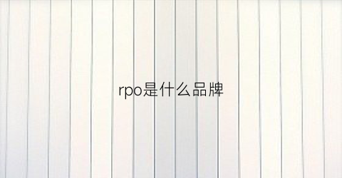 rpo是什么品牌(rpo是什么意思)