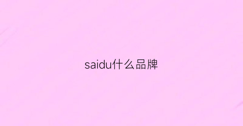 saidu什么品牌(sadl是什么牌子)