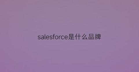 salesforce是什么品牌(sales是什么牌子)