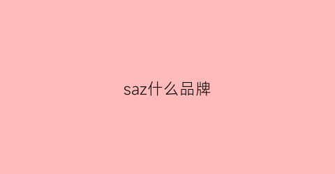 saz什么品牌(zsazsazsu是什么牌子)