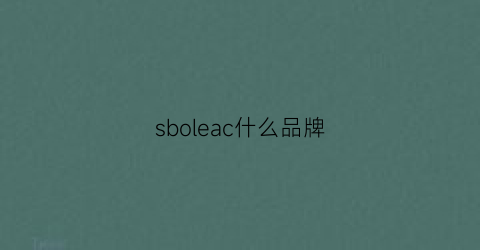 sboleac什么品牌(sbao是什么品牌)