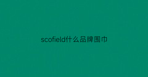 scofield什么品牌围巾(fashionscarf是什么牌子)