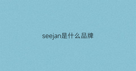 seejan是什么品牌(seeu是什么牌子)