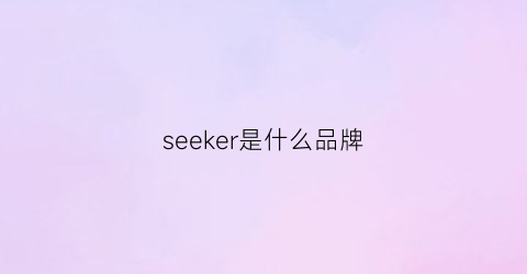 seeker是什么品牌(seeknew是什么牌子)