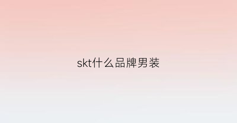 skt什么品牌男装(sk男装是什么品牌)