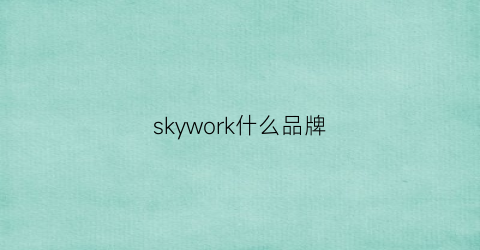 skywork什么品牌(sky什么品牌的)