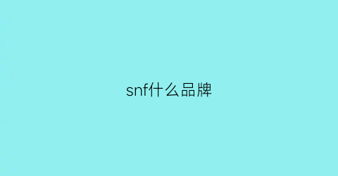 snf什么品牌(snfl是什么牌子)